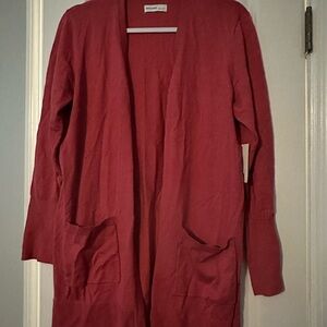 Nine West Deep Red Cardigan Sweater